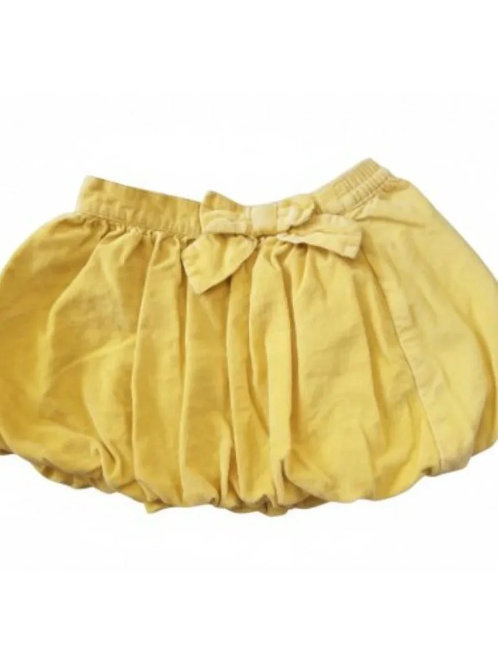 CHEROKEE Lined Yellow Corduroy Bubble Skirt Girls Size 3T Bow Trim